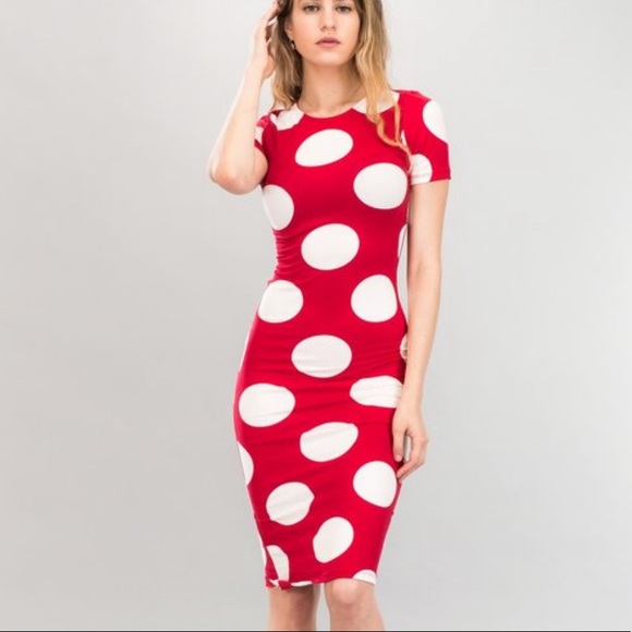 4 colors POLKA BODY CON - DRESS - Picture 5 of 7